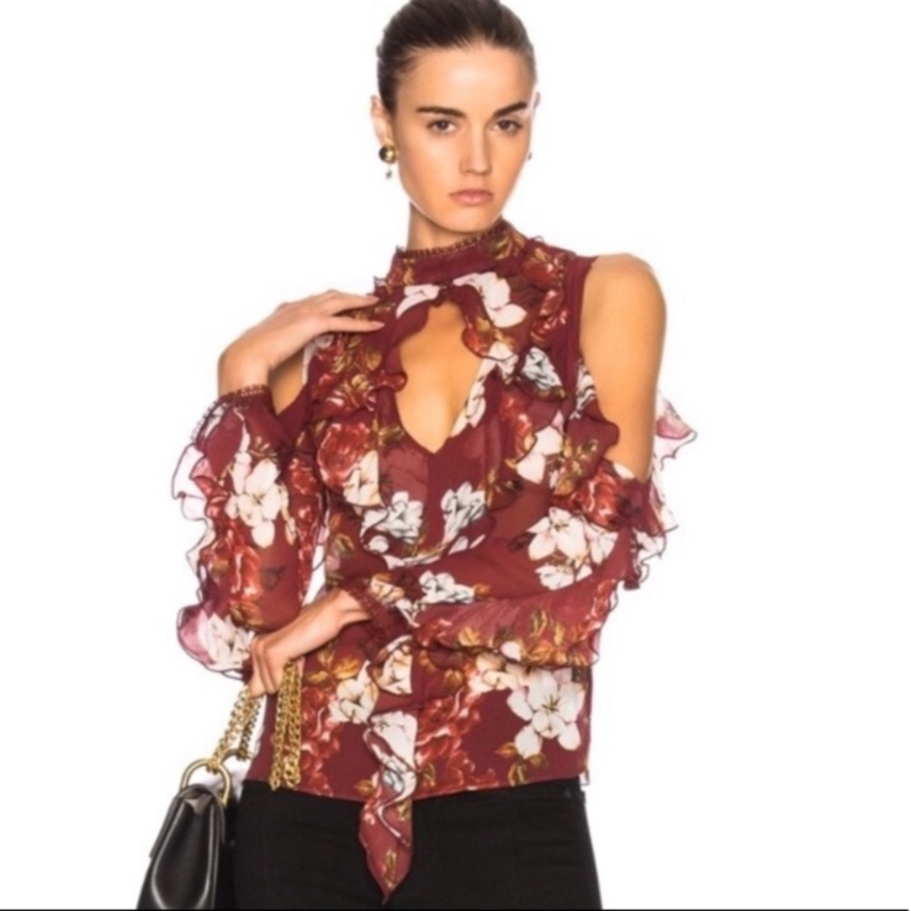 Intermix Celeste cold shoulder blouse